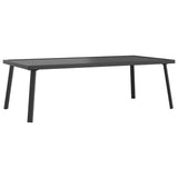 Garden Coffee Table Anthracite 110x55x35cm Steel - Front View