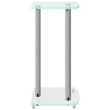 Speaker Stands 2 pcs Silver Tempered Glass 3 Pillars Design - 45-Degree Angle