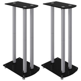 Speaker Stands 2pcs Black&Silver 3 Pillars Design