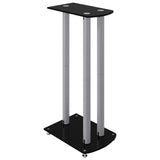 Speaker Stands 2pcs Black&Silver 3 Pillars Design