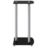 Speaker Stands 2pcs Black&Silver Tempered Glass 3 Pillars Design - 45-Degree Angle