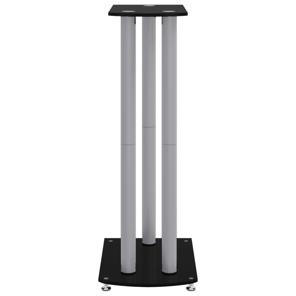 Speaker Stands 2pcs Black&Silver 3 Pillars Design