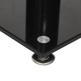 Speaker Stands 2 pcs Black Tempered Glass 3 Pillars Design - Close-Up Angle