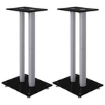 Speaker Stands 2pcs Black&Silver 2 Pillars Design