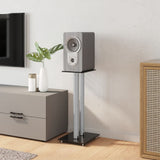 Speaker Stands 2pcs Black&Silver 2 Pillars Design