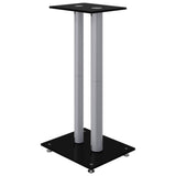 Speaker Stands 2pcs Black&Silver 2 Pillars Design