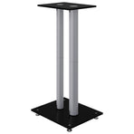 Speaker Stands 2pcs Black&Silver 2 Pillars Design