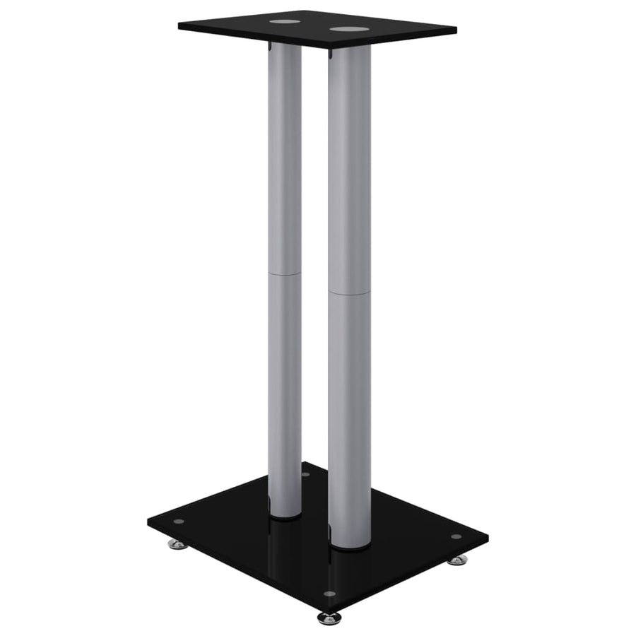 Speaker Stands 2pcs Black&Silver 2 Pillars Design
