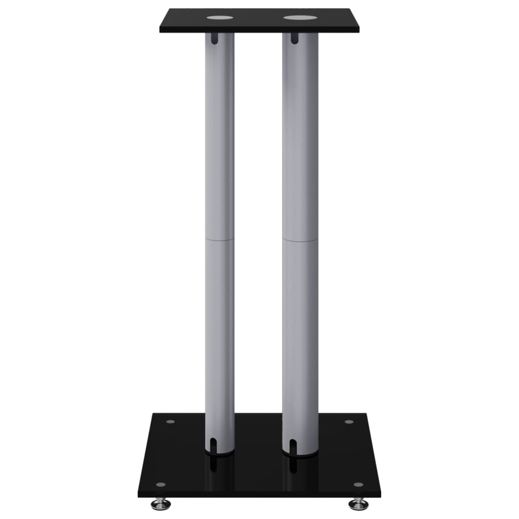 Speaker Stands 2pcs Black&Silver 2 Pillars Design