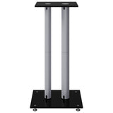 Speaker Stands 2pcs Black&Silver 2 Pillars Design