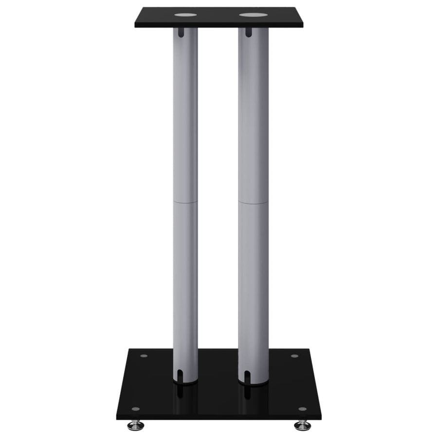 Speaker Stands 2pcs Black&Silver 2 Pillars Design