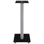 Speaker Stands 2pcs Black&Silver 2 Pillars Design