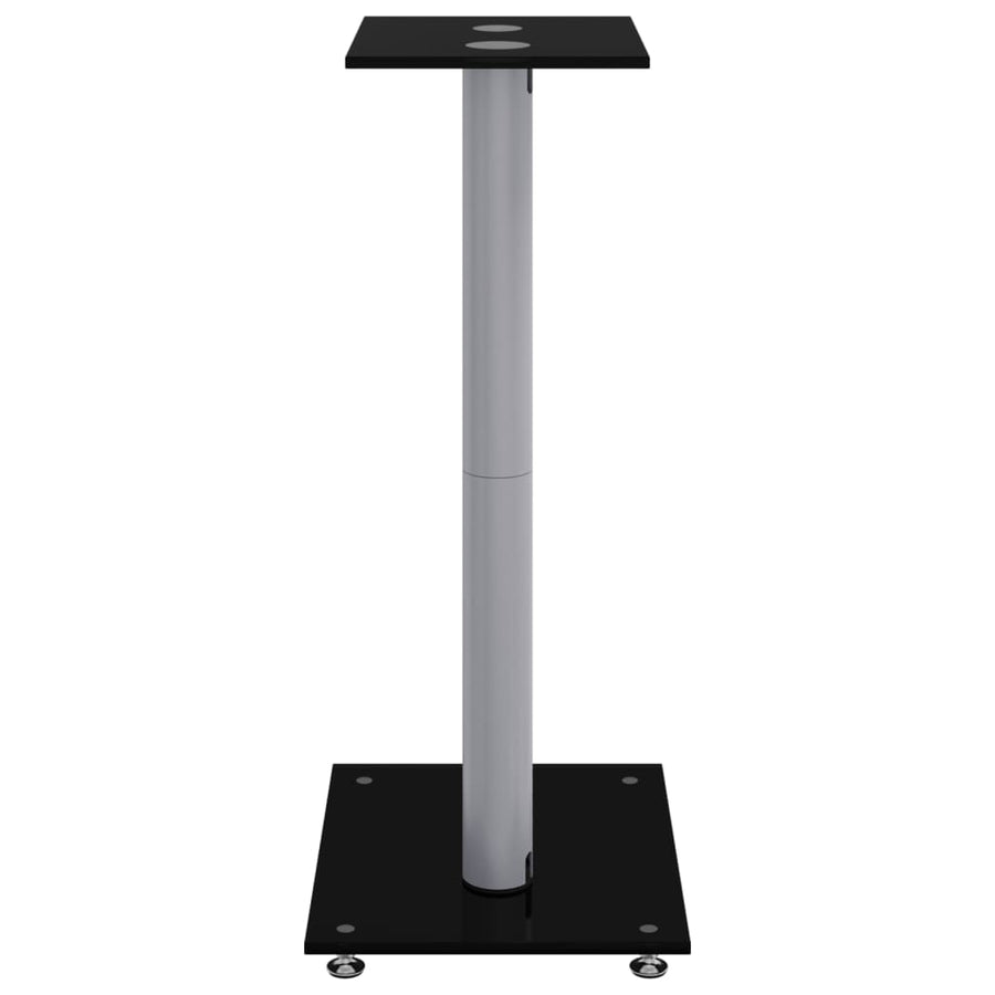 Speaker Stands 2pcs Black&Silver 2 Pillars Design