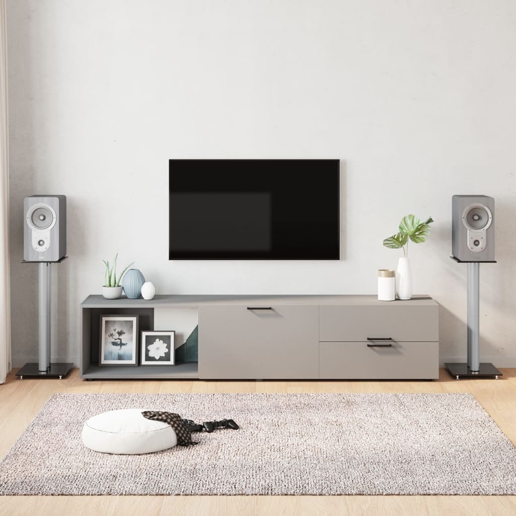 Speaker Stands 2pcs Black&Silver 2 Pillars Design
