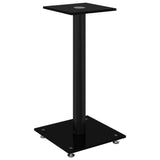 Speaker Stands 2 pcs Black Tempered Glass 1 Pillar Design - Side View