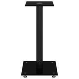 Speaker Stands 2 pcs Black Tempered Glass 1 Pillar Design