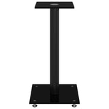 Speaker Stands 2 pcs Black Tempered Glass 1 Pillar Design - Top-Down View