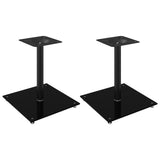 Speaker Stands 2 pcs Black Tempered Glass 1 Pillar Design - Front View