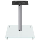 Speaker Stands 2 pcs Silver Tempered Glass 1 Pillar Design - 45-Degree Angle