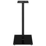 Speaker Stands 2 pcs Black Tempered Glass 1 Pillar Design