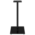 Speaker Stands 2 pcs Black Tempered Glass 1 Pillar Design