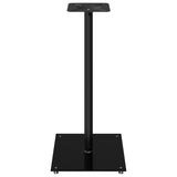 Speaker Stands 2 pcs Black Tempered Glass 1 Pillar Design - 45-Degree Angle