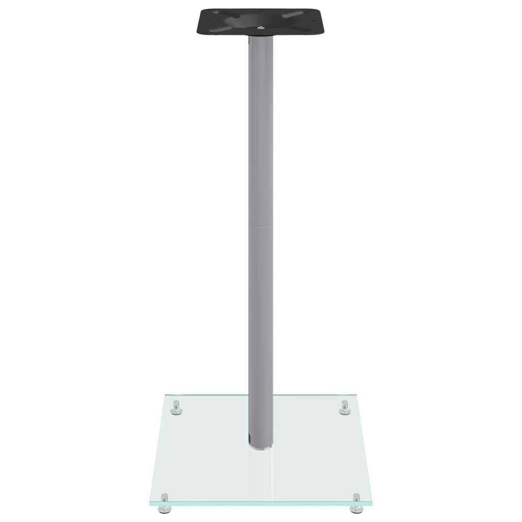 Speaker Stands 2 pcs Silver Tempered Glass 1 Pillar Design