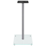 Speaker Stands 2 pcs Silver Tempered Glass 1 Pillar Design