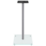 Speaker Stands 2 pcs Silver Tempered Glass 1 Pillar Design