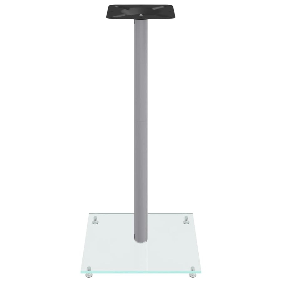 Speaker Stands 2 pcs Silver Tempered Glass 1 Pillar Design