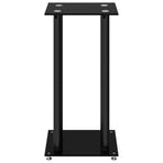 Speaker Stands 2 pcs Black Tempered Glass 4 Pillars Design