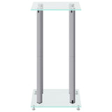 Speaker Stands 2pcs Silver Tempered Glass 4 Pillars Design - 45-Degree Angle