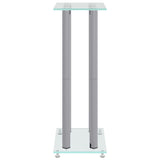 Speaker Stands 2pcs Silver Tempered Glass 4 Pillars Design - Rear View