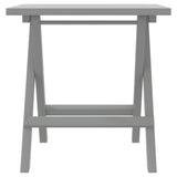 Sun Lounger with Table Grey Solid Wood Acacia - Rear View