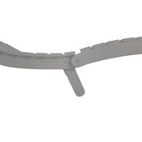 Sun Lounger with Table Grey Solid Wood Acacia - Low Angle
