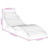 Sun Lounger with Table Grey Solid Wood Acacia - Extra Image