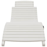 Sun Lounger White 184x55x64 cm Solid Wood Acacia