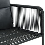 5 Piece Garden Dining Set Black - Close-Up Angle