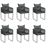 7 Piece Garden Dining Set Black - Top-Down View