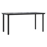 7 Piece Garden Dining Set Black - Close-Up Angle