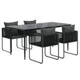 5 Piece Garden Dining Set Black - Side View