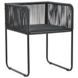 5 Piece Garden Dining Set Black - Rear View