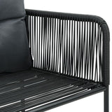 5 Piece Garden Dining Set Black - Close-Up Angle