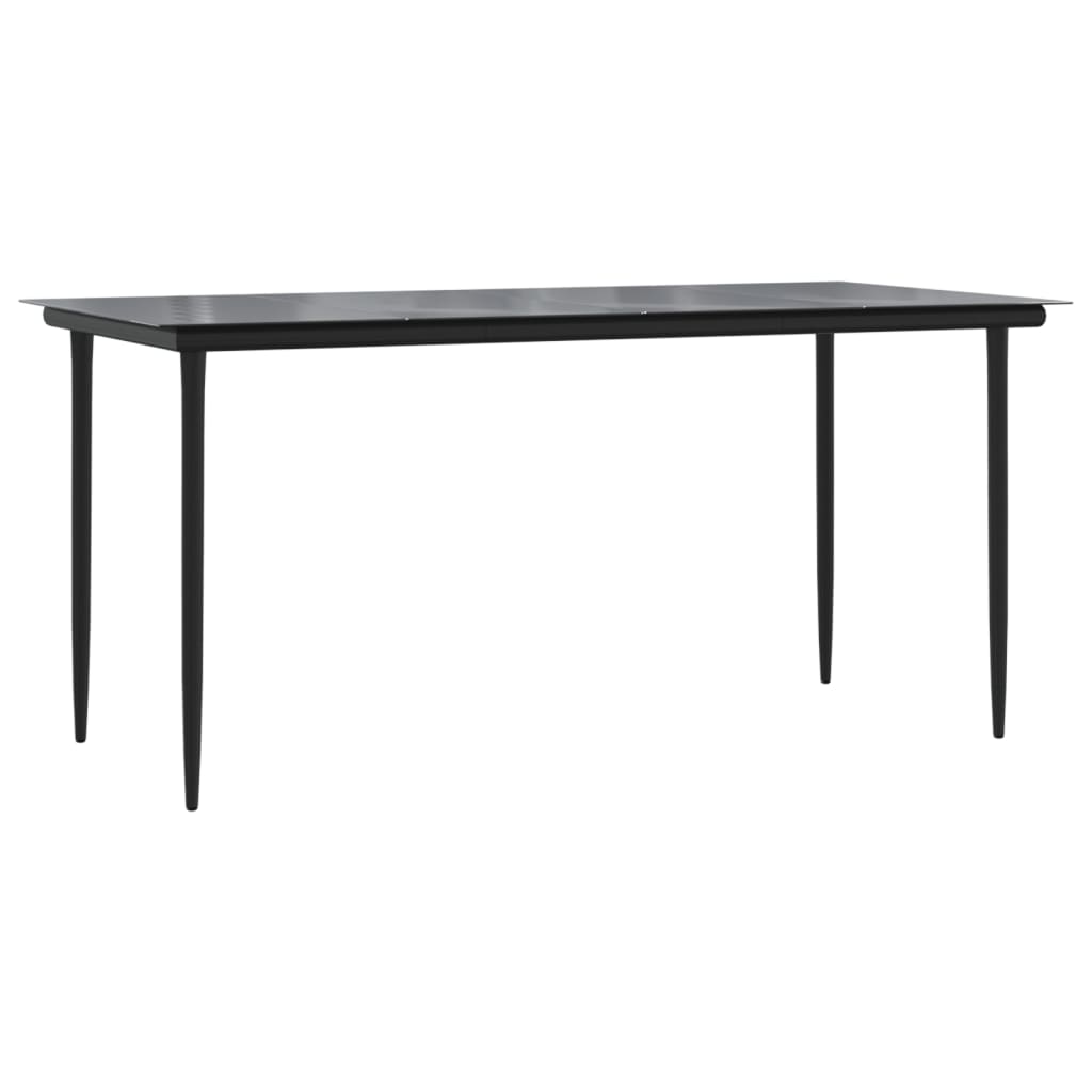 5 Piece Garden Dining Set Black