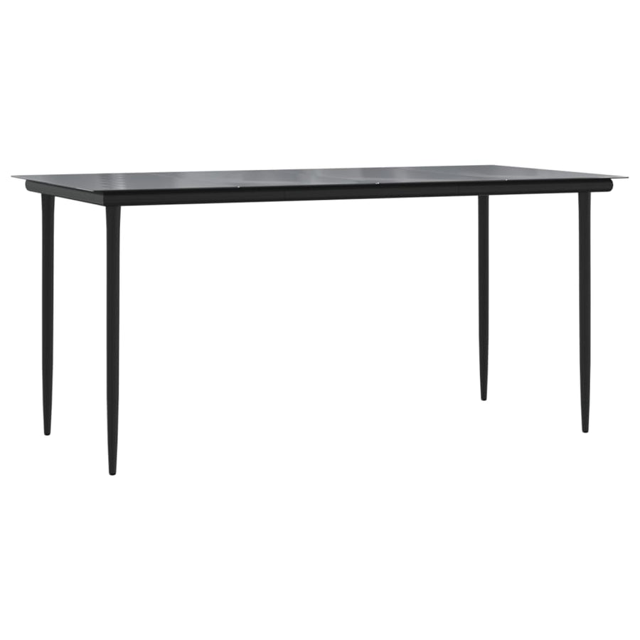 5 Piece Garden Dining Set Black