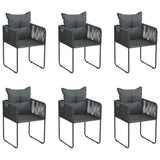 7 Piece Garden Dining Set Black - Top-Down View