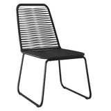5 Piece Garden Dining Set Black - 45-Degree Angle