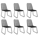 7 Piece Garden Dining Set Black - Top-Down View