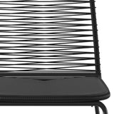 7 Piece Garden Dining Set Black