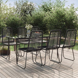 7 Piece Garden Dining Set Black